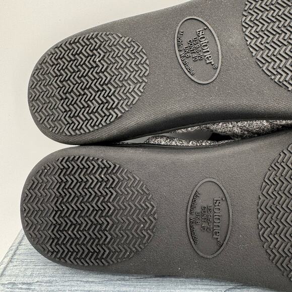 Isotoner Andrea Space Knit Women’s Clog Slippers Black/White Size 9.5 - Picture 8 of 9